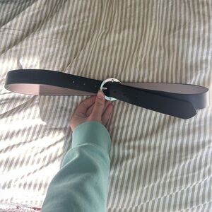 Target Black Leather Belt with Silver Buckle